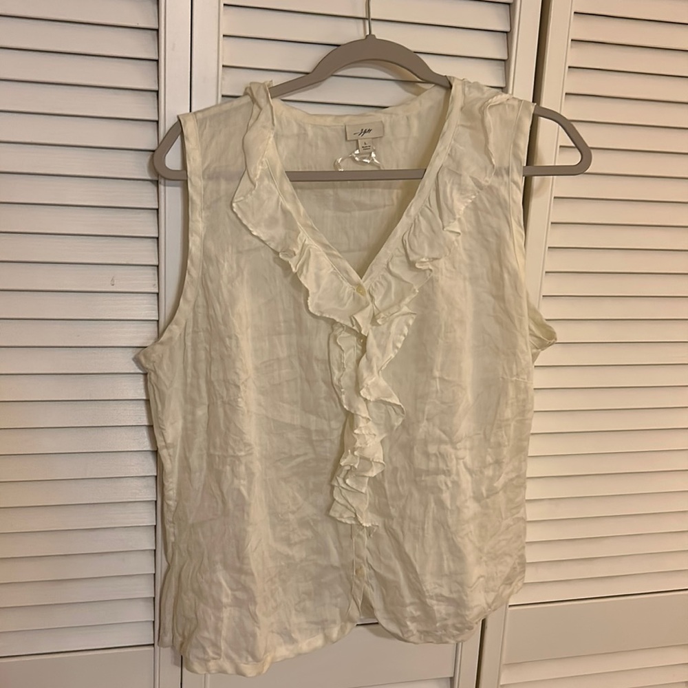 JJill white button up tank